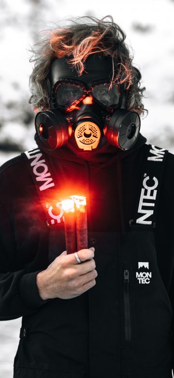 Gas mask, Hoodie, Person, Flare, Adventure, 5K