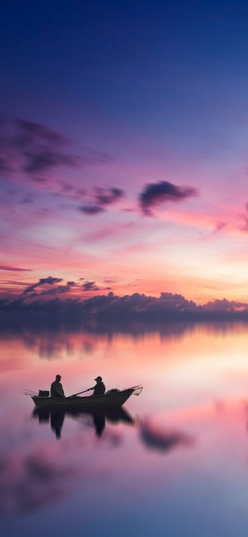 Golden hour, Sunset, River, Aesthetic, Boating, Dusk, Reflection, Evening sky, 5K