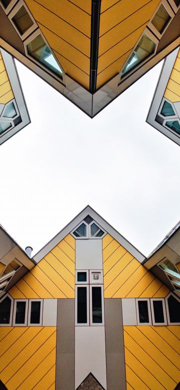 Cube Houses, Modern architecture, Sky view, Rotterdam, Netherlands