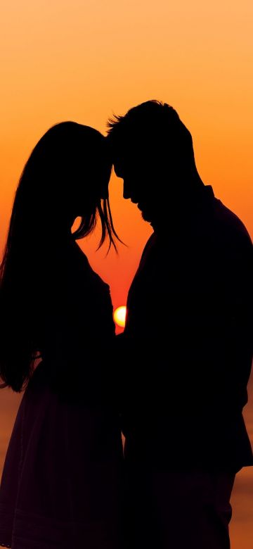 Sunset, Couple, Silhouette, Romantic