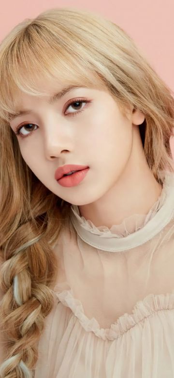 Lisa, Aesthetic, Blackpink, K-Pop singer, Beautiful, Peach background, Pastel orange, Pastel background, 5K