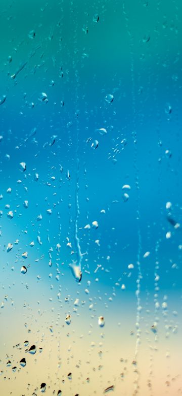 Water droplets, Glassy, Blue background, Closeup, Selective Focus, 5K