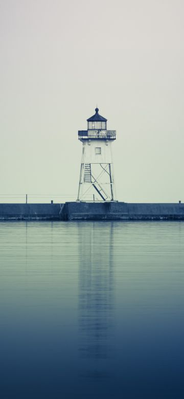 Grand Marais, Minnesota, Lighthouse, Reflection, Jetty, Harbor, Body of Water, 5K