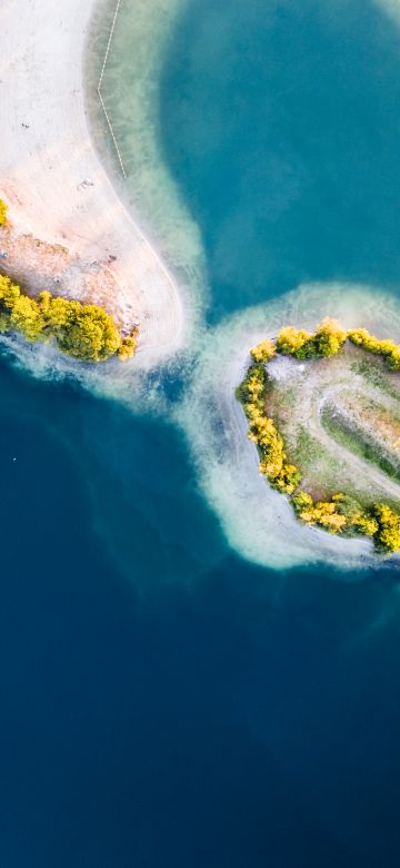 Heart Shaped Lake, Aerial view, Galder, Netherlands, Tropical, Birds eye, Blue Water