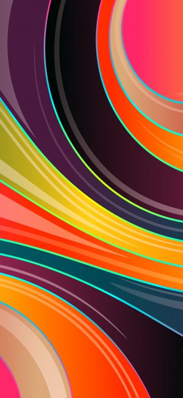 Colorful background, Waves, Lines, Glossy, Multicolor, 5K