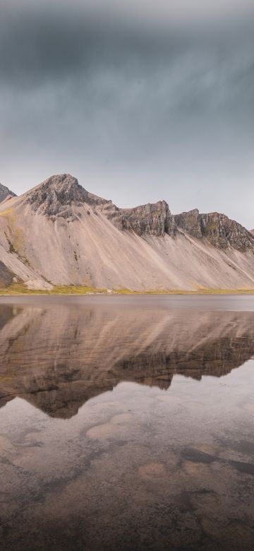 Mountain View, Landscape, Scenery, Mountain range, Body of Water, Reflection, Iceland, 5K