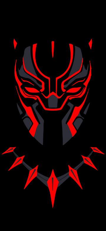 Black Panther, Minimal art, Marvel Superheroes, Black background, AMOLED, 5K, Simple