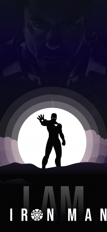 Iron Man, Silhouette, Marvel Superheroes, Tony Stark, Dark background, Minimal art, Robert Downey Jr