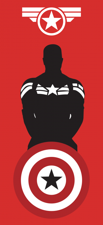 Captain America, Minimal art, Marvel Superheroes, Red background, 5K, 8K, Simple