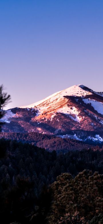 Sierra Blanca Peak, Glacier mountains, New Mexico, Dawn, Landscape, Snow covered, 5K