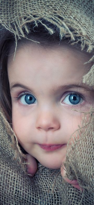 Cute boy, Hiding, Jute Cloth, Cute child, Toddler, 5K