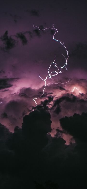 Lightning Strike, Stormy Clouds, Dark Sky, Natural Phenomena, 5K