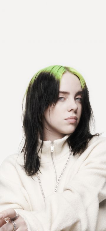 Billie Eilish, White background, American singer, Portrait, 5K