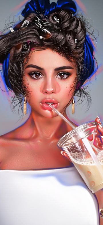 Selena Gomez, Digital Art, American singer, Artwork, Portrait