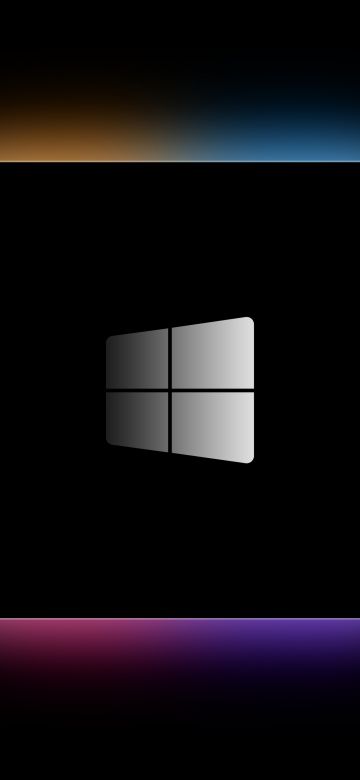 Windows logo, M1 Chip, Black background, Gradient background, Windows 10, 5K, AMOLED