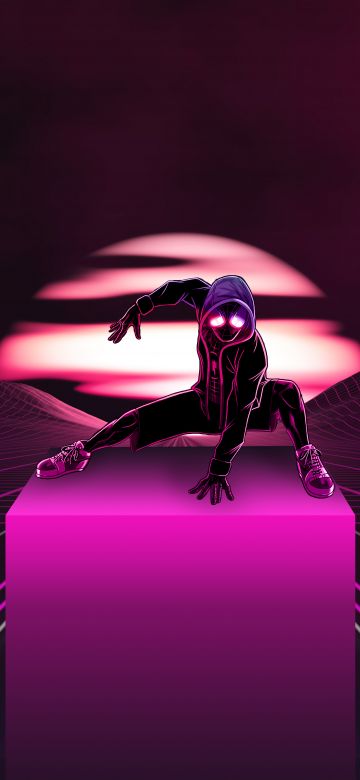 Miles Morales, Spider-Man, Neon, Pink, Spiderman