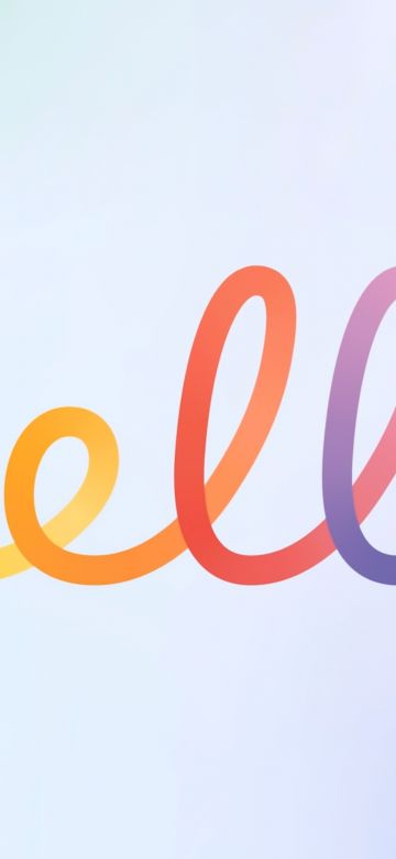 Hello, Typography, Gradient background, Colorful, White background, Apple Event, 5K, Pastel background