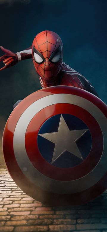 Spider-Man, Captain America's shield, Marvel Superheroes, Spiderman