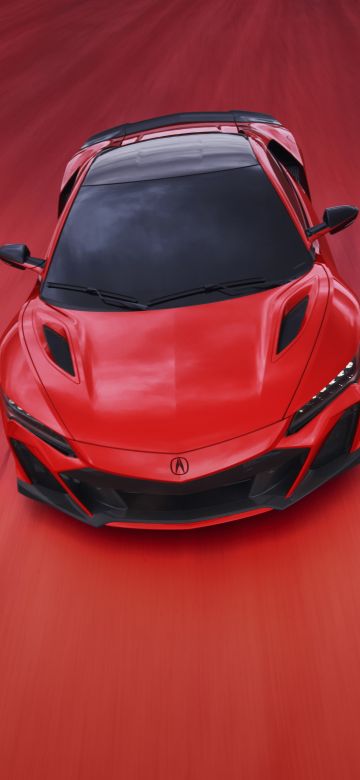 Acura NSX Type S, Electric Sports cars, Red background, Red cars, 2022, 5K, 8K