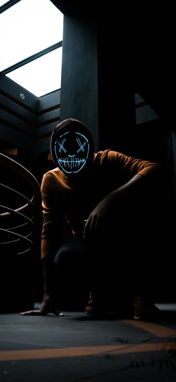 LED mask, Anonymous, Dark background