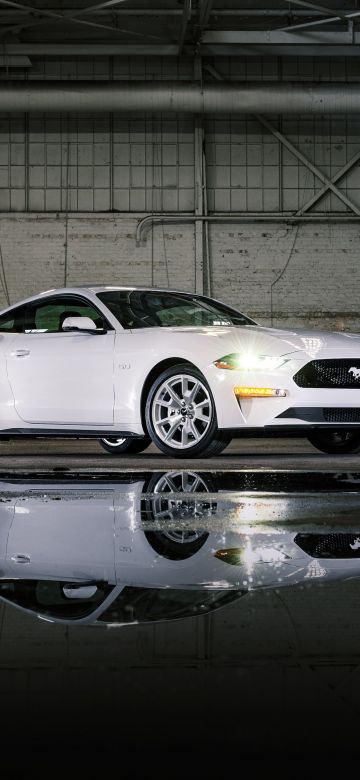 Ford Mustang GT, Ice White Appearance Package, 2022, White cars, 5K