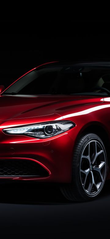 Alfa Romeo Giulia, Dark background, 2021, 5K