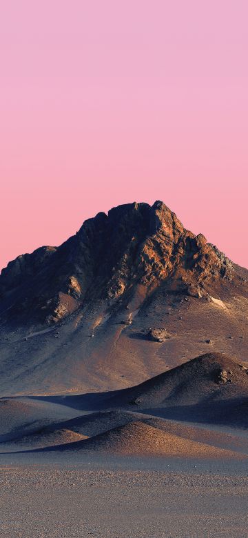 Mountain Peak, Mi Pad 5 Pro, Mountains, Pink sky, Peach, Desert, Sunset, Evening, Stock