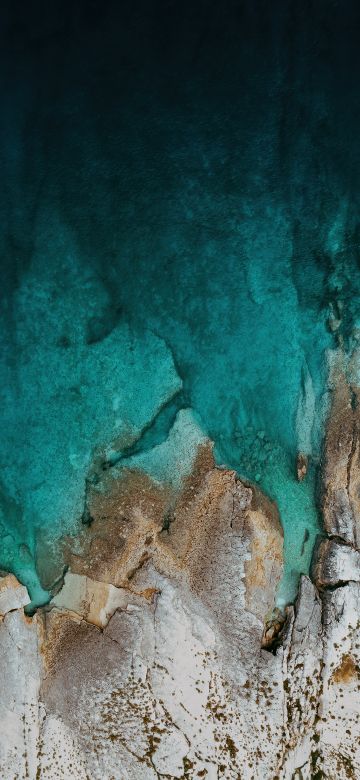 Rocks, Mi Pad 5 Pro, Aerial view, Drone photo, Seashore, Stock