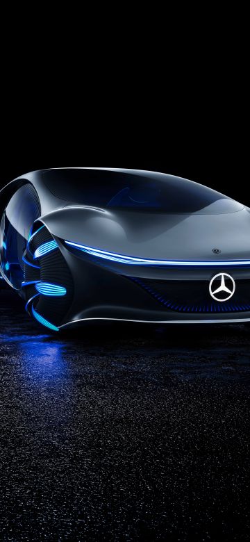 Mercedes-Benz VISION AVTR, Dark aesthetic, Concept cars, Black background, 2020, 5K, 8K