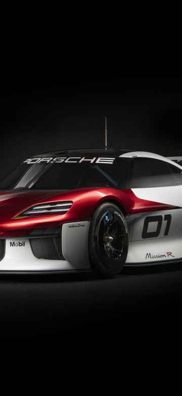 Porsche Mission R, 8K, Electric Sports cars, Black background, 2021, 5K