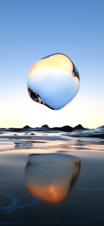 Glass, Droplet, Surreal, Transparent, Body of Water, Scenic, Clear sky, Reflection