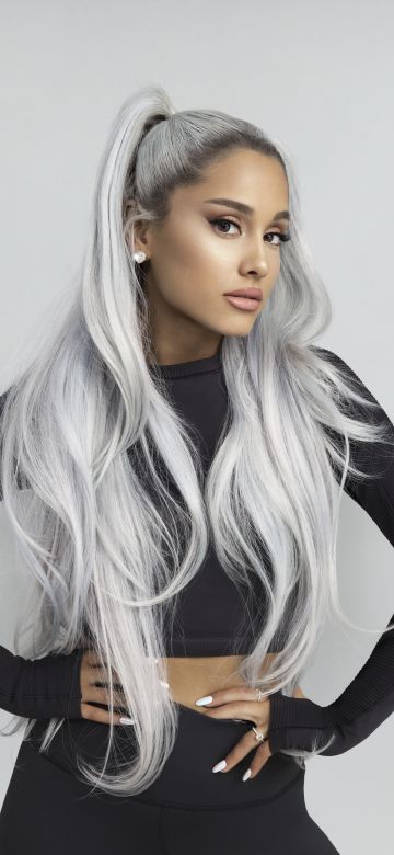 Ariana Grande, Portrait, American singer, White background, 5K