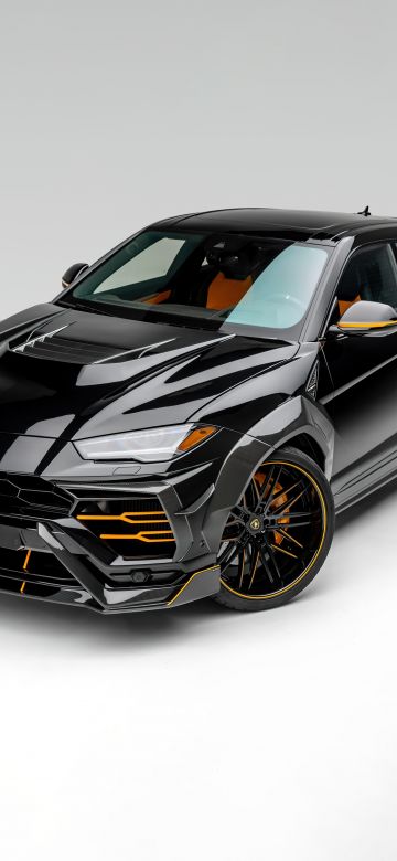 Lamborghini Urus, Black Edition, Black cars, White background