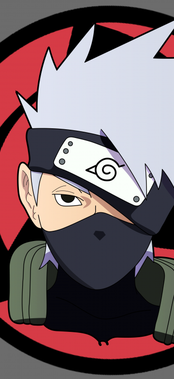 Kakashi Hatake, 8K, Naruto, Minimal art, Grey background, 5K