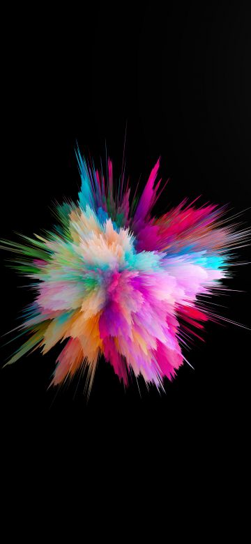 Color burst, CGI, Colorful, Explosion, Cosmic, Black background