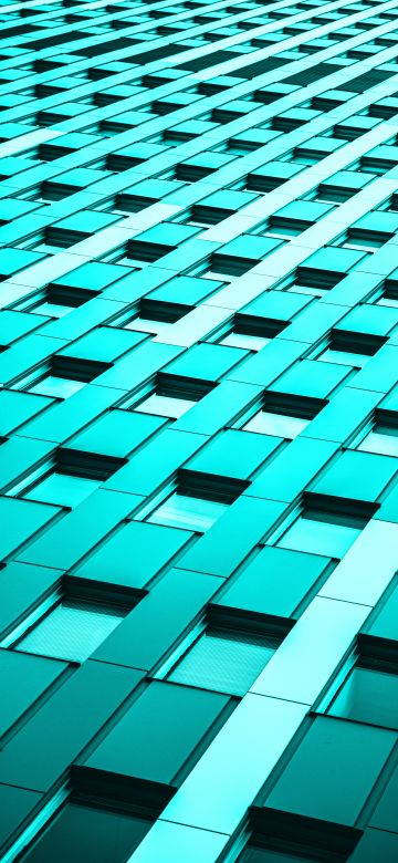 Modern, Office building, Glass building, Teal, Turquoise