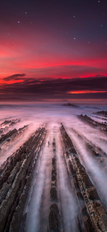 Flysch Formation, Zumaia, Spain, Sunset, Seascape, Long exposure, Dusk, Landscape, Scenery, 5K