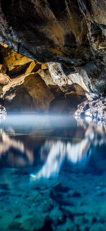 Grjótagjá, Iceland, Lava Cave, Hot Spring, Natural Phenomena, Famous Place, Tourist attraction, 5K