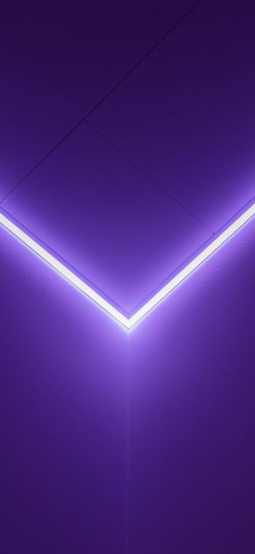 Purple light, Geometric, Glowing lines, Minimalist, 5K