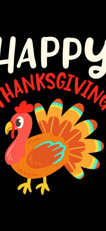 Happy Thanksgiving, AMOLED, Thanksgiving Day, Black background, 5K