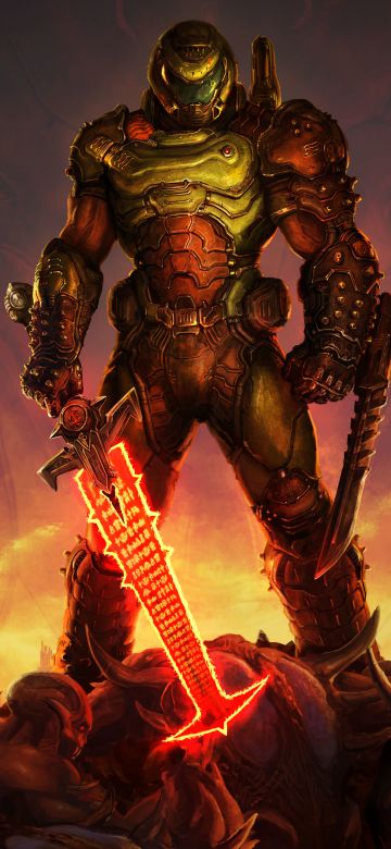 Doom Slayer, Doom Eternal, Doomguy, PC Games, PlayStation 4, Google Stadia, Xbox One, Nintendo Switch, 2020 Games, 5K