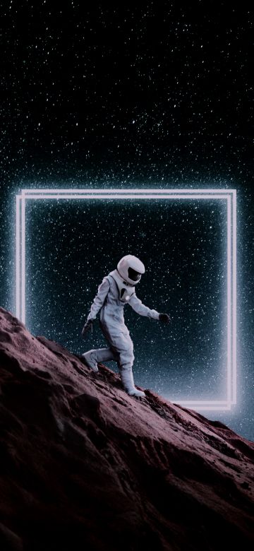 Spaceman, Astronaut, Illustration, Another World, Mars, Concept, Stars, Science fiction