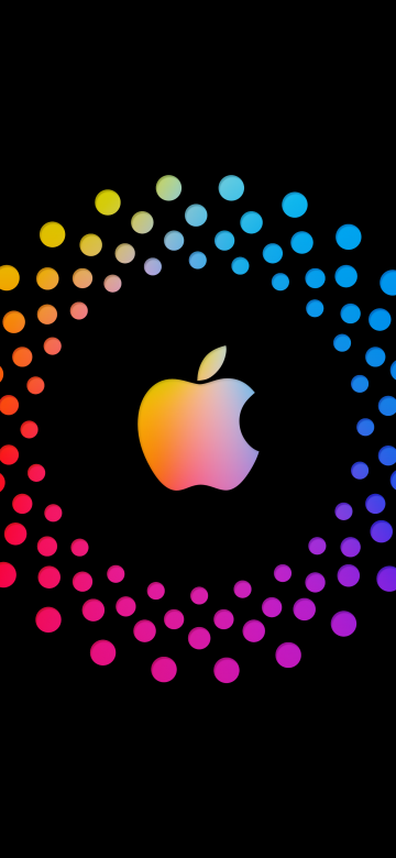 Apple, AMOLED, Colorful, Black background, Apple logo, Vivid, Apple MacBook Pro, 5K