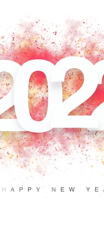 2022 New Year, White background, 5K, Happy New Year