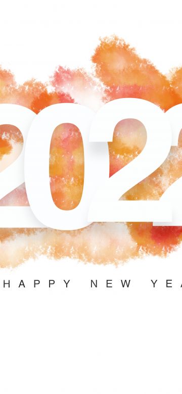 2022 New Year, Splash, Happy New Year, White background, 5K