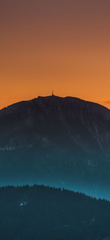 Mount St. Ursula, Peak, Dawn, Dusk, Sunset, Evening sky, Slovenia, 5K