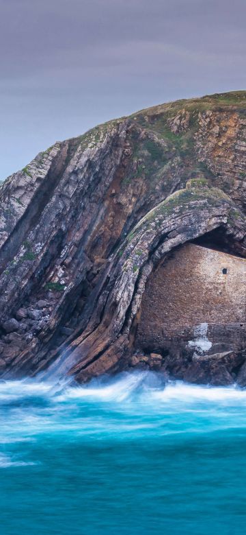 Tower San Telmo, Historical landmark, Spain, Cliff, Coastal, 5K