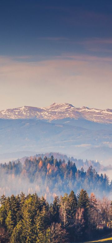 Kamnik Alps, Mountain range, Forest, Mountains, Landscape, Mist, Mountains, Travel, Scenery, Slovenia, 5K