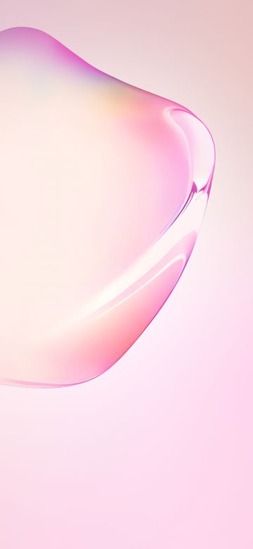 Samsung Galaxy Note10, Pastel pink, Bubble, Pink, Stock, Android 10, Pink background, Light, Pastel background