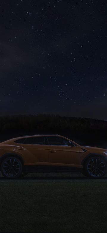 Lamborghini Urus, Night, Starry sky, 5K